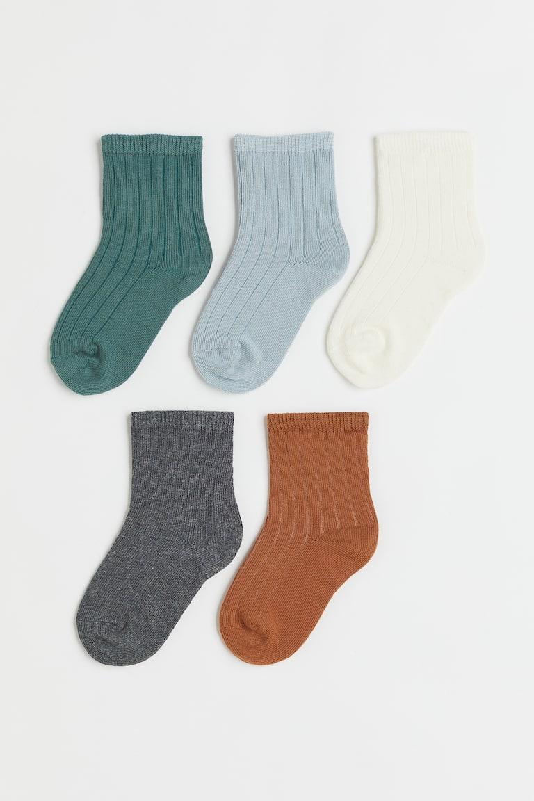 H&M Calze in maglia 5 paia - Pesca/rosa - BAMBINO