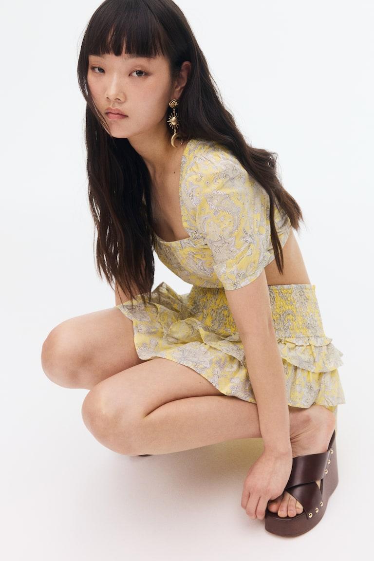 H&M Camicetta in cotone con lacci - Nero - DONNA