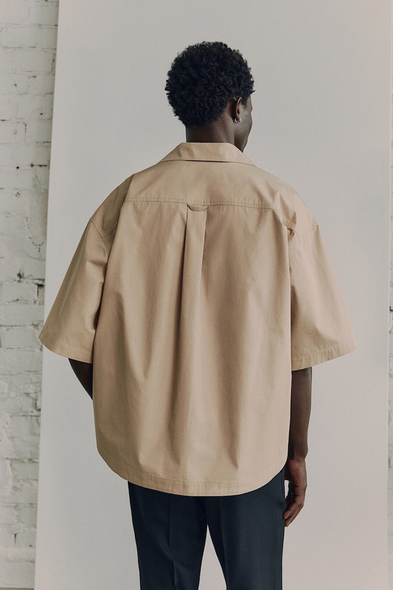 H&M Camicia Bowling Cotone Pima - Beige - UOMO