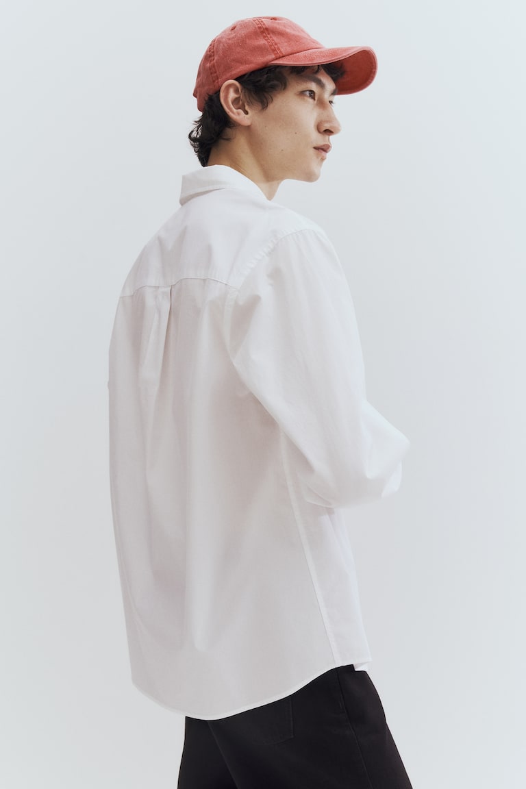 H&M Camicia In Popeline Regular Fit - Bianco - UOMO