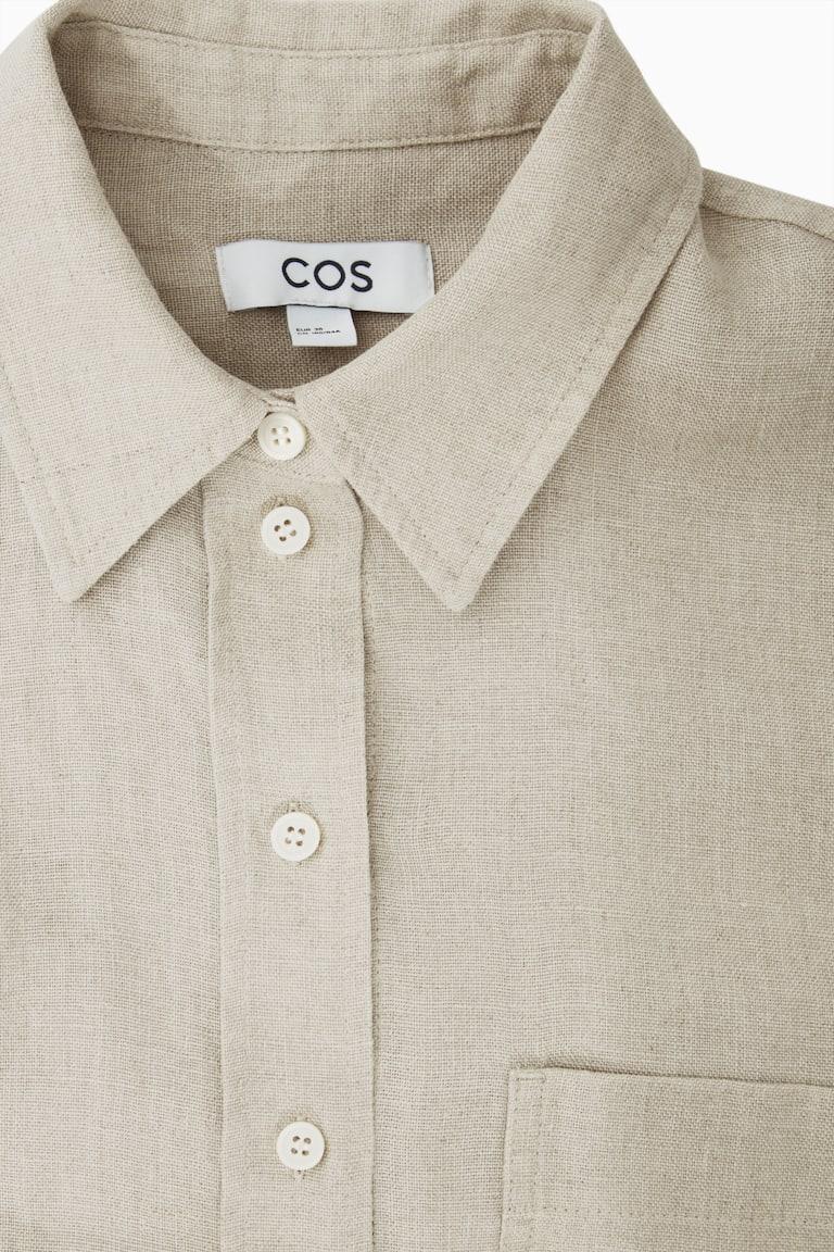 H&M CAMICIA OVERSIZE IN LINO - BIANCO - DONNA