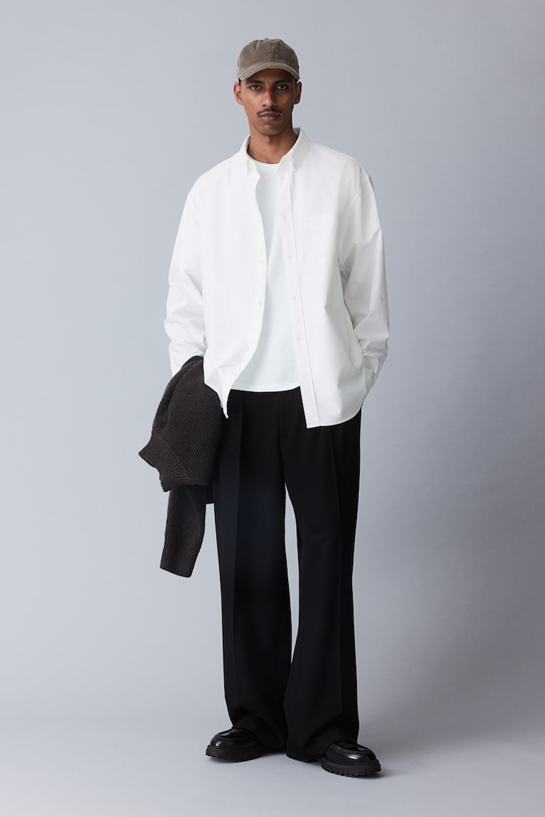 H&M Camicia Oxford Regular Fit - Azzurro - UOMO