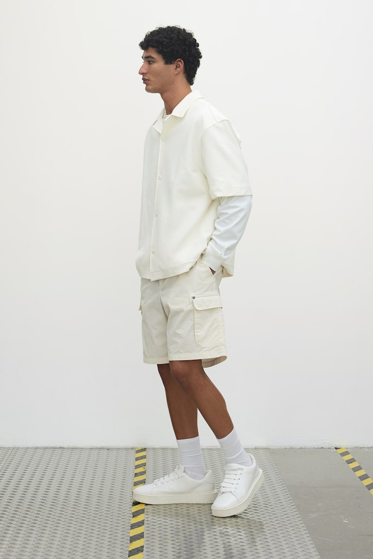 H&M Camicia Spazzolata Loose Fit - Crema - UOMO