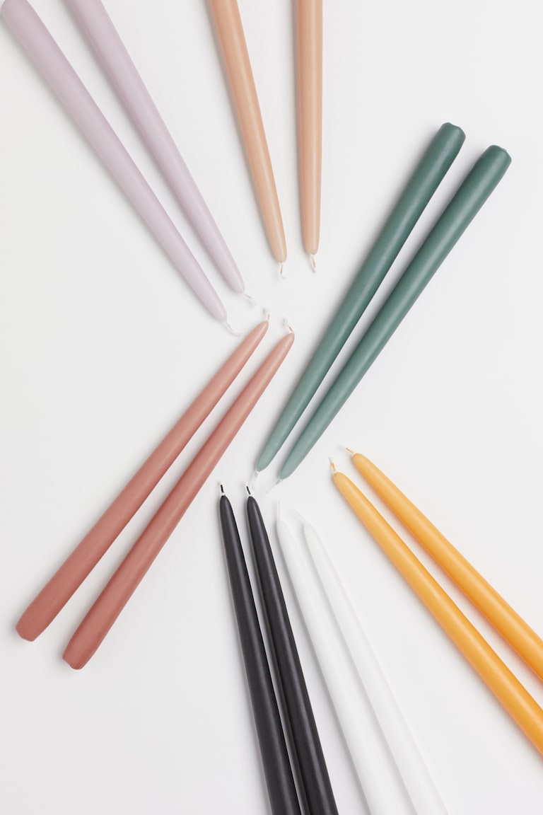 H&M Candele Rastremate 2 Pz - Rosa Salmone - HOME