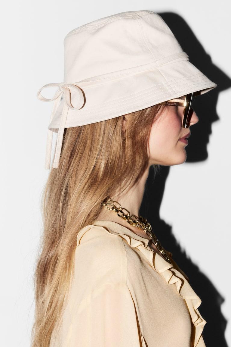 H&M Cappello Da Pescatore Con Fiocco - Denim - DONNA