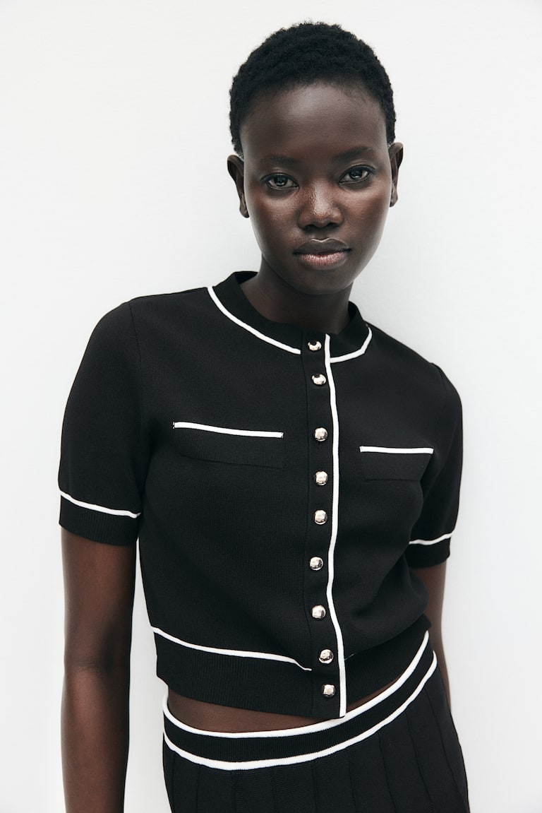 H&M Cardigan In Maglia Fitta - Nero - DONNA