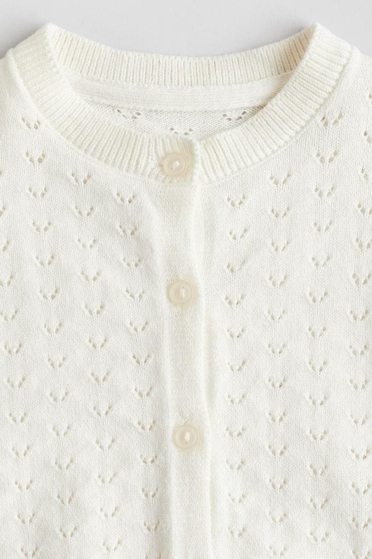 H&M Cardigan In Maglia Traforata - Crema - BAMBINO