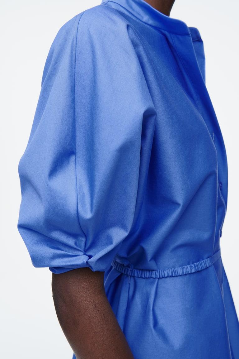 H&M CHEMISIER MIDI CON CINTURA - BLU - DONNA