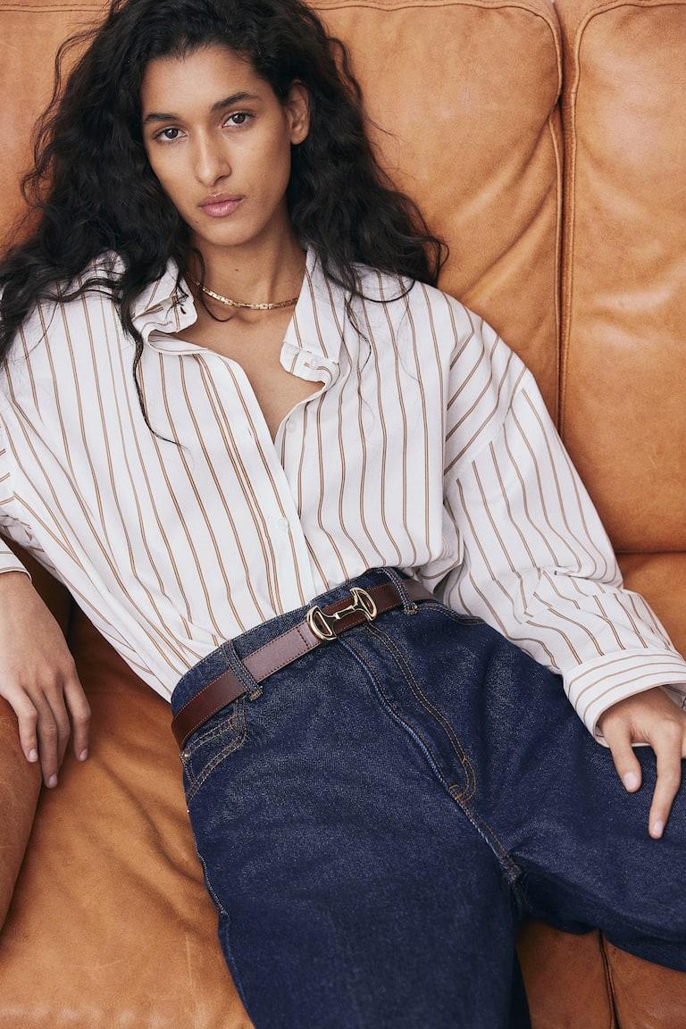 H&M Cintura in pelle - Bordeaux - DONNA