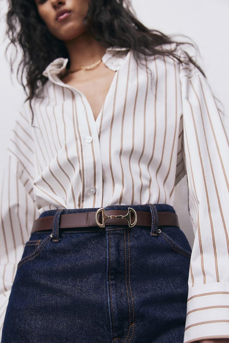 H&M Cintura In Pelle - Marrone - DONNA