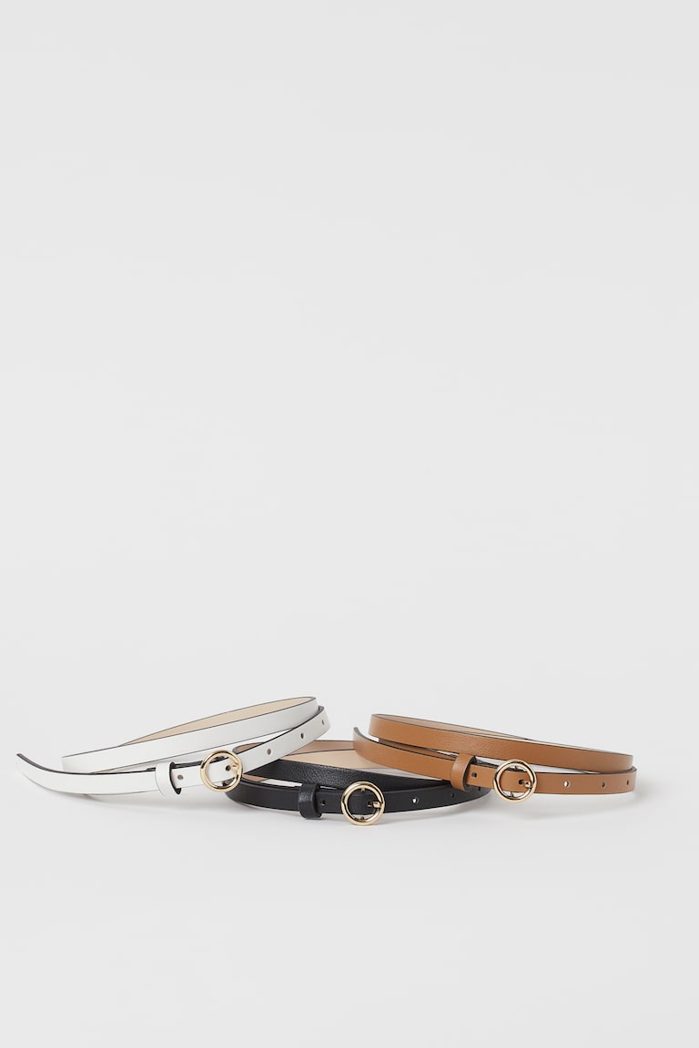 H&M Cinture basse 3 pz - Crema/talpa/nero - DONNA