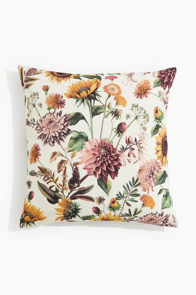 H&M Copricuscino fantasia - Beige chiaro/fiori - HOME