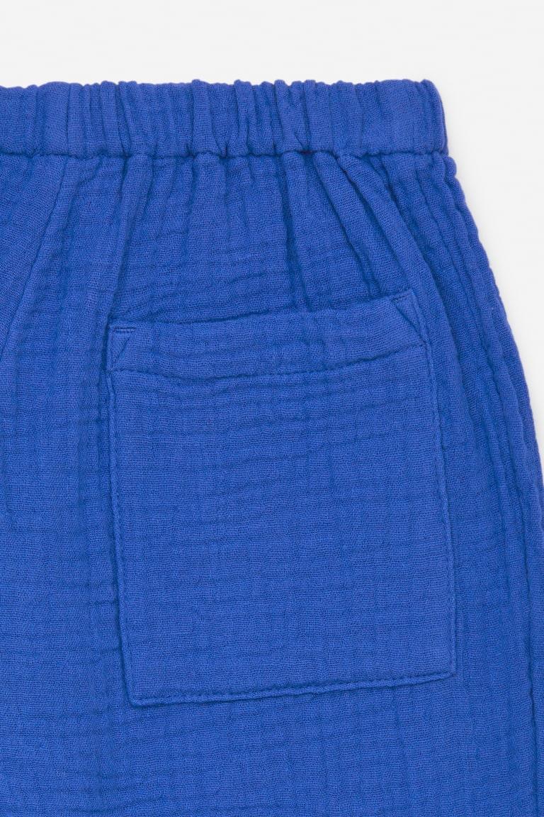 H&M Cotton Muslin Trousers - Blu Brillante - BAMBINO