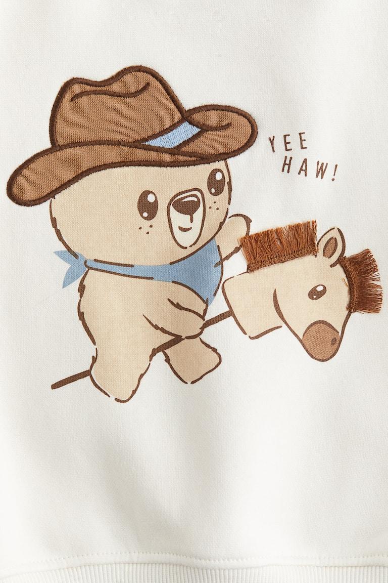 H&M Felpa Con Motivi - Bianco/Yee Haw - BAMBINO