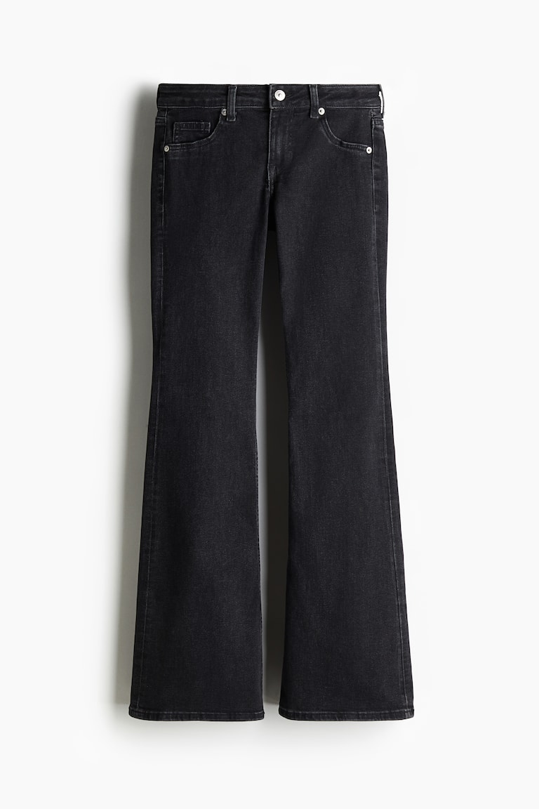 H&M Flared Low Jeans - Nero/washed Out - DONNA