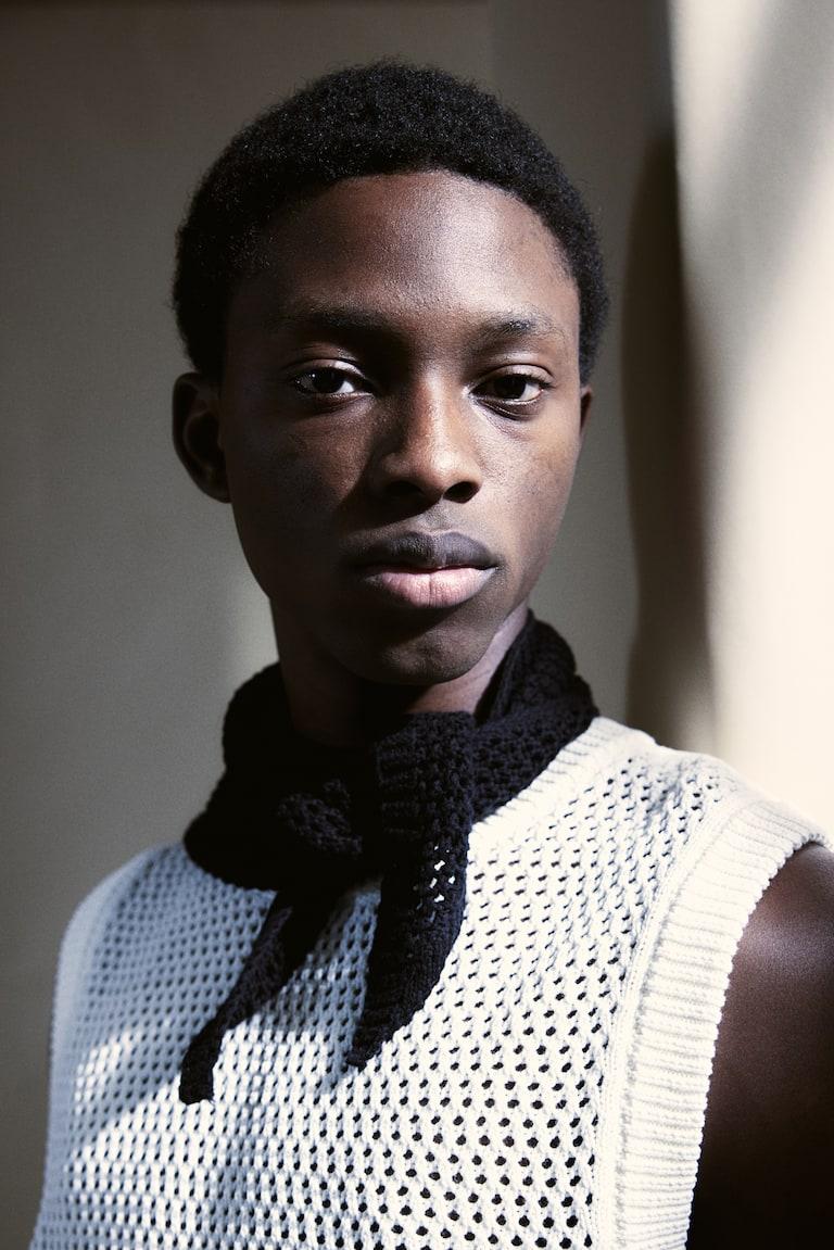 H&M Foulard in maglia traforata - Nero - UOMO