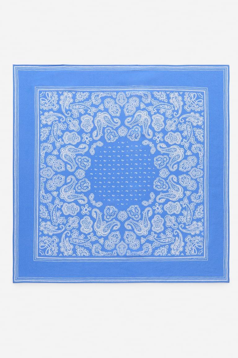 H&M Foulard In Seta Con Stampa - Bianco/Blu - DONNA