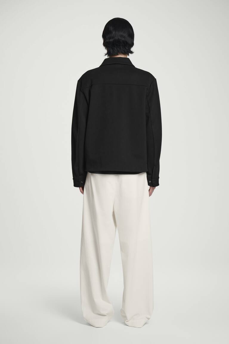 H&M GIACCA A CAMICIA IN TWILL DI JERSEY - NERO - UOMO