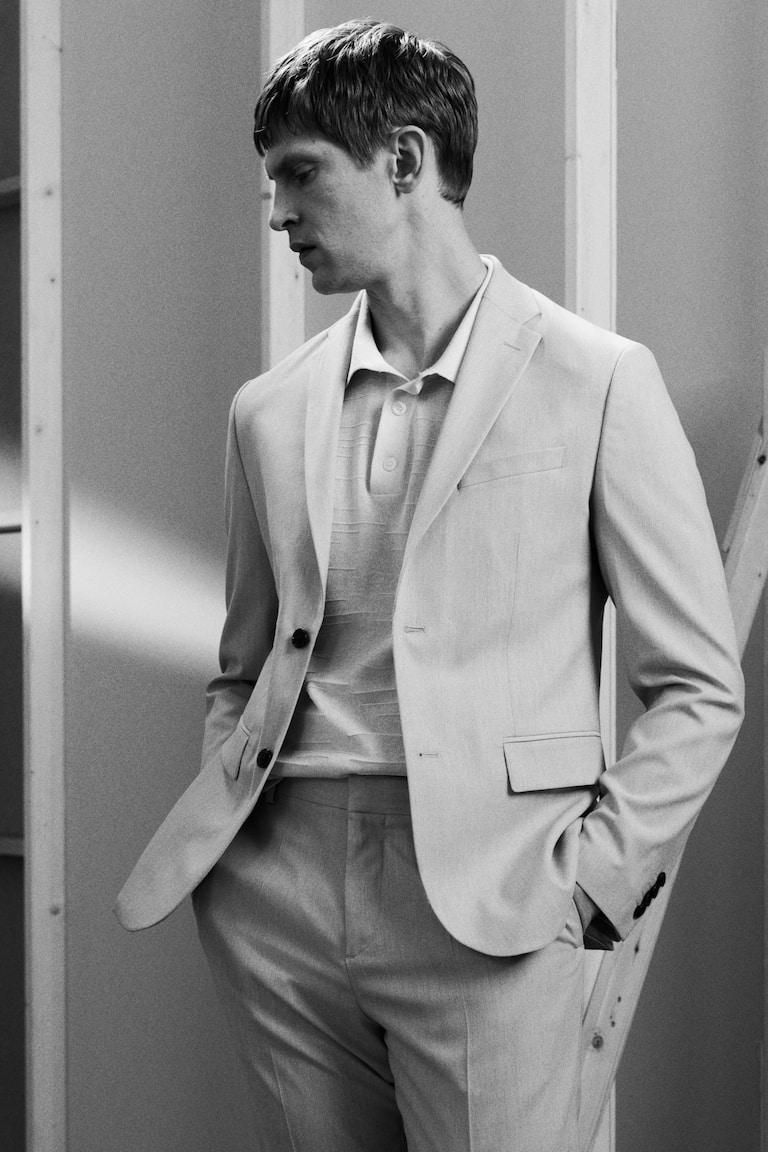 H&M Giacca Slim Fit - Beige - UOMO