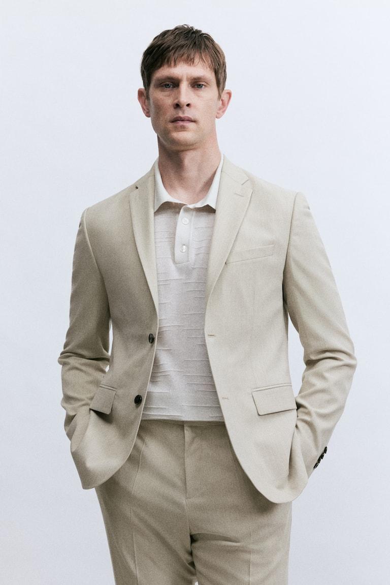 H&M Giacca Slim Fit - Beige - UOMO