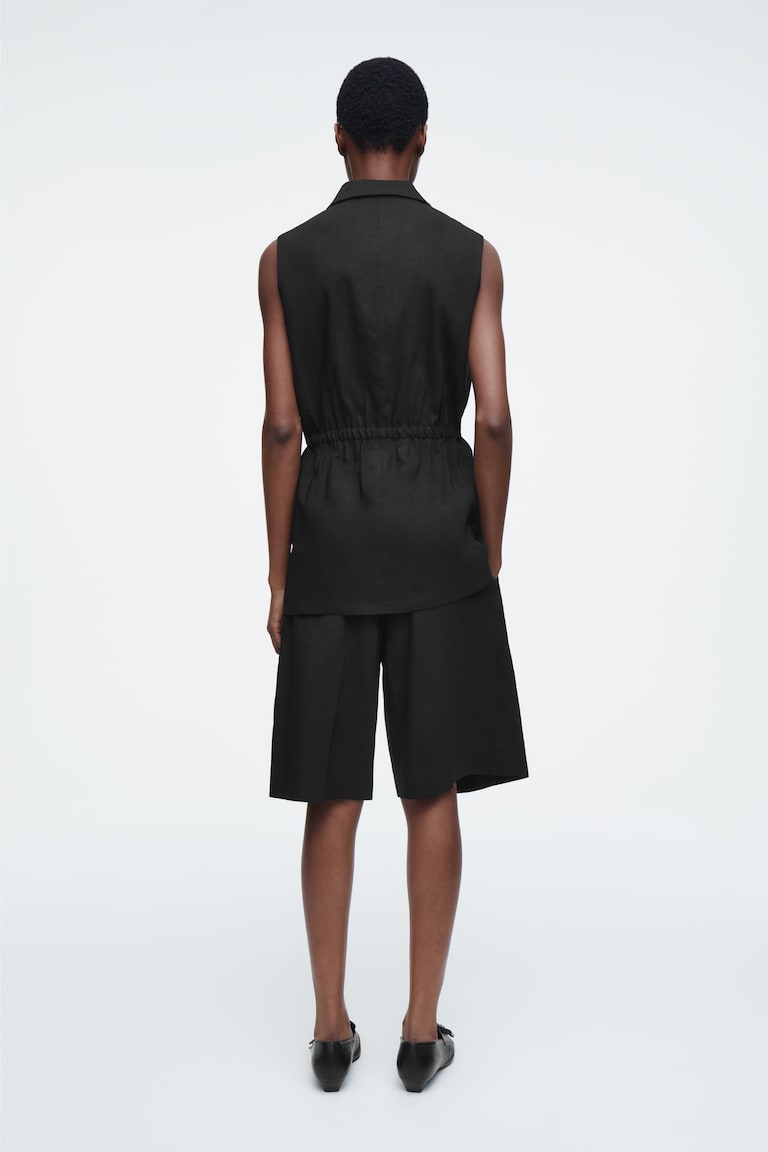 H&M GILET SLIM IN LINO - ALBICOCCA - DONNA