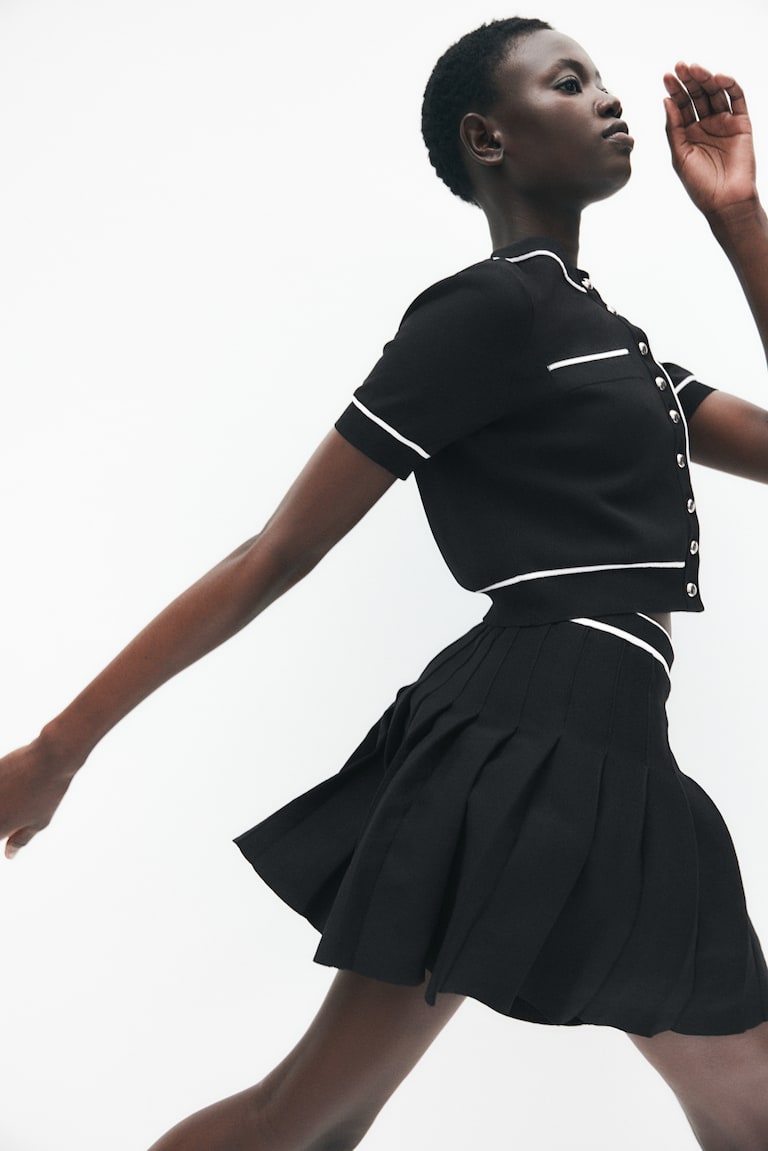 H&M Gonna A Pieghe - Nero - DONNA