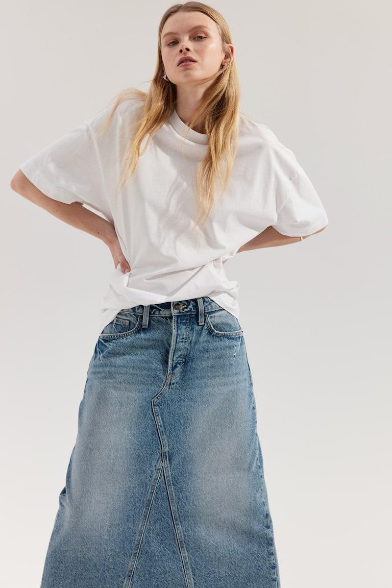 H&M Gonna Svasata In Denim - Blu Denim - DONNA