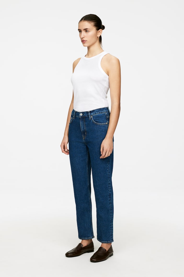 H&M Jeans Slim JADE CROPPED - Blu Medio - DONNA