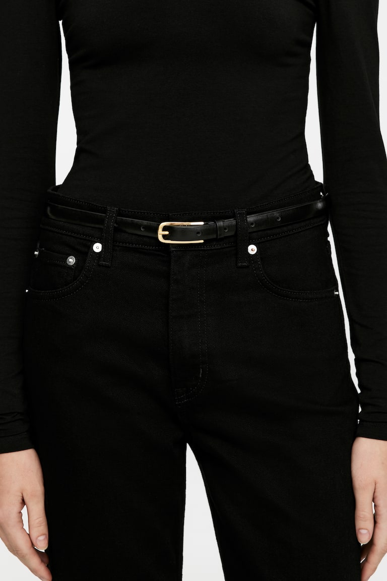 H&M Leather Belt - Nero - DONNA