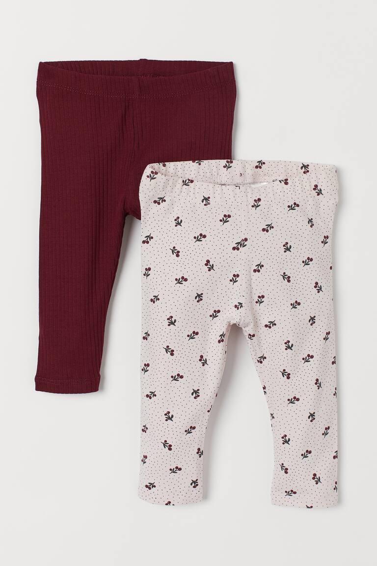 H&M Leggings 2 pezzi - Nero/grigio chiaro - BAMBINO
