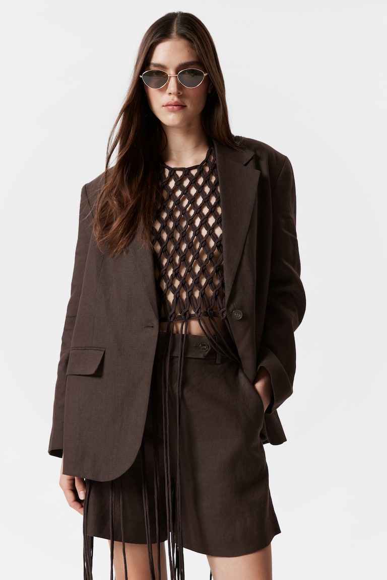 H&M Linen Shorts - Rosa Chiaro - DONNA