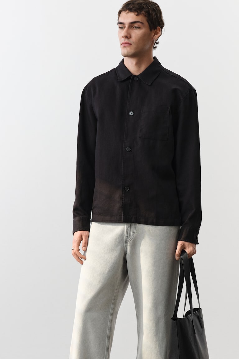 H&M Loose Straight High Jeans - Nero - UOMO