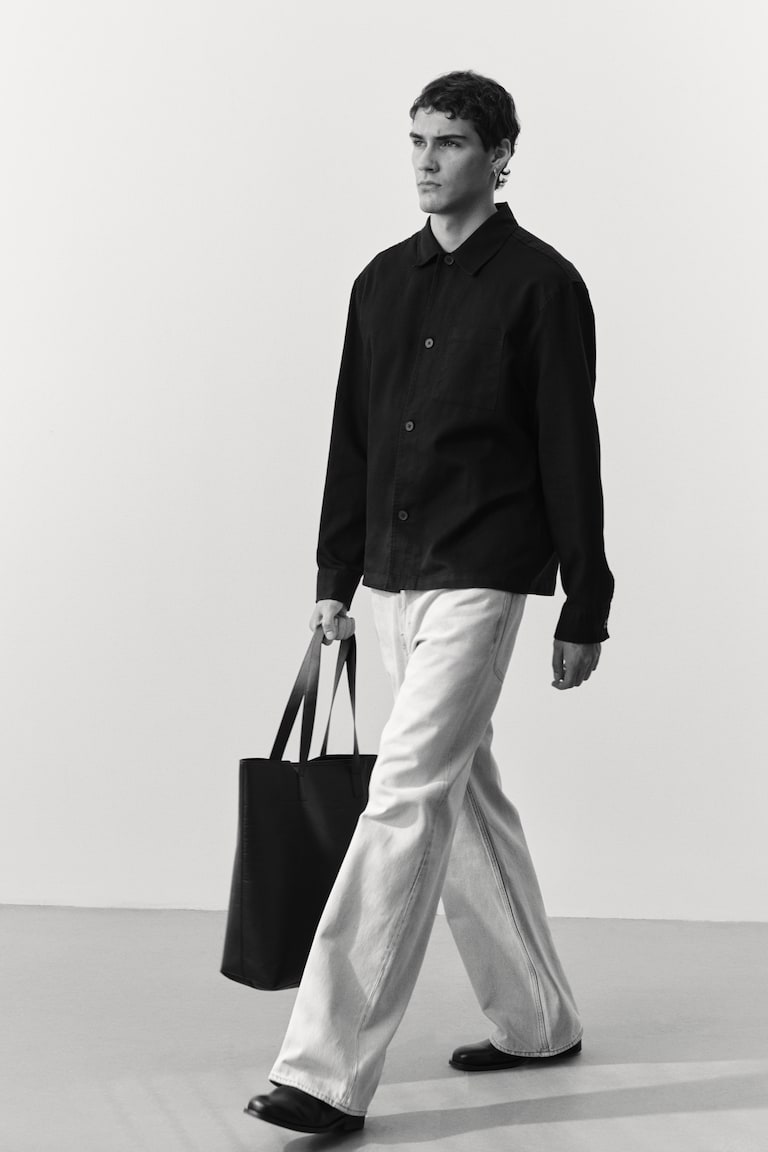 H&M Loose Straight High Jeans - Nero - UOMO