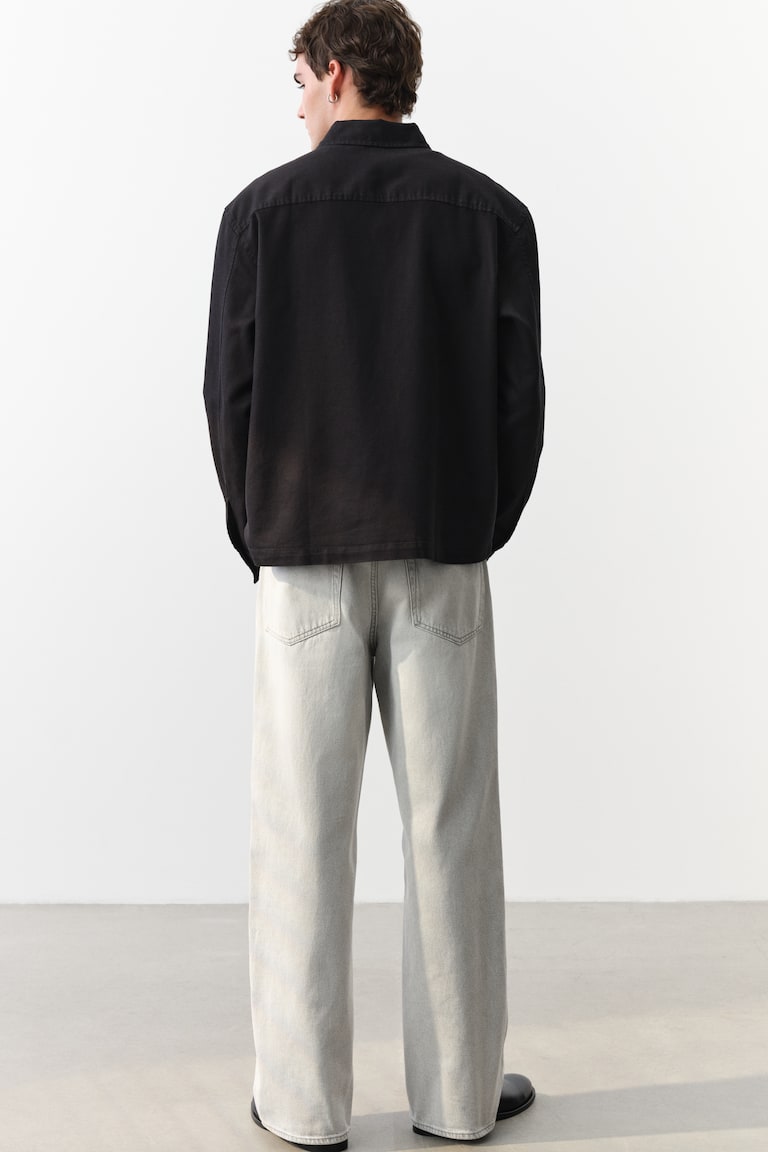 H&M Loose Straight High Jeans - Nero - UOMO