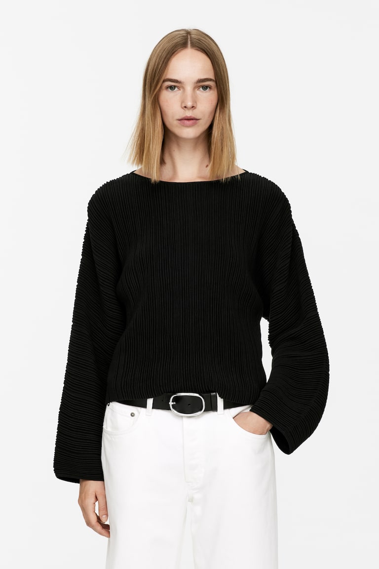 H&M Maglia a coste - Bianco sporco - DONNA