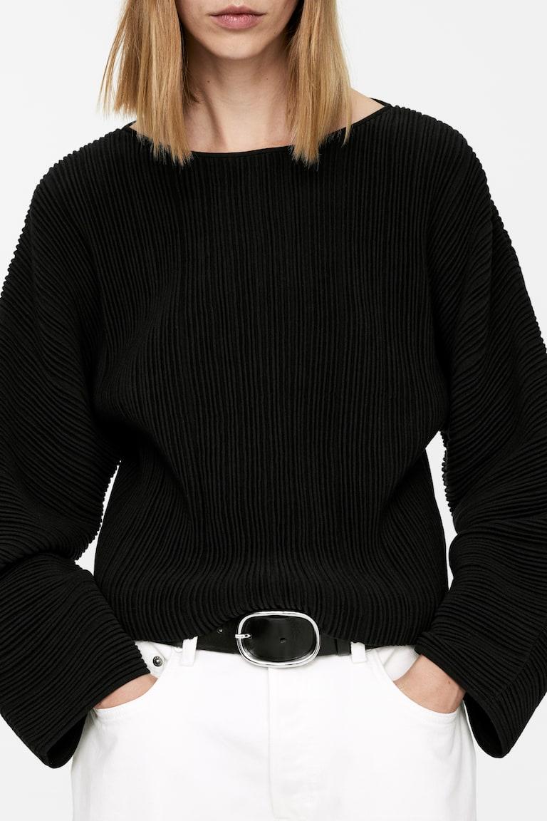 H&M Maglia A Coste - Nero - DONNA