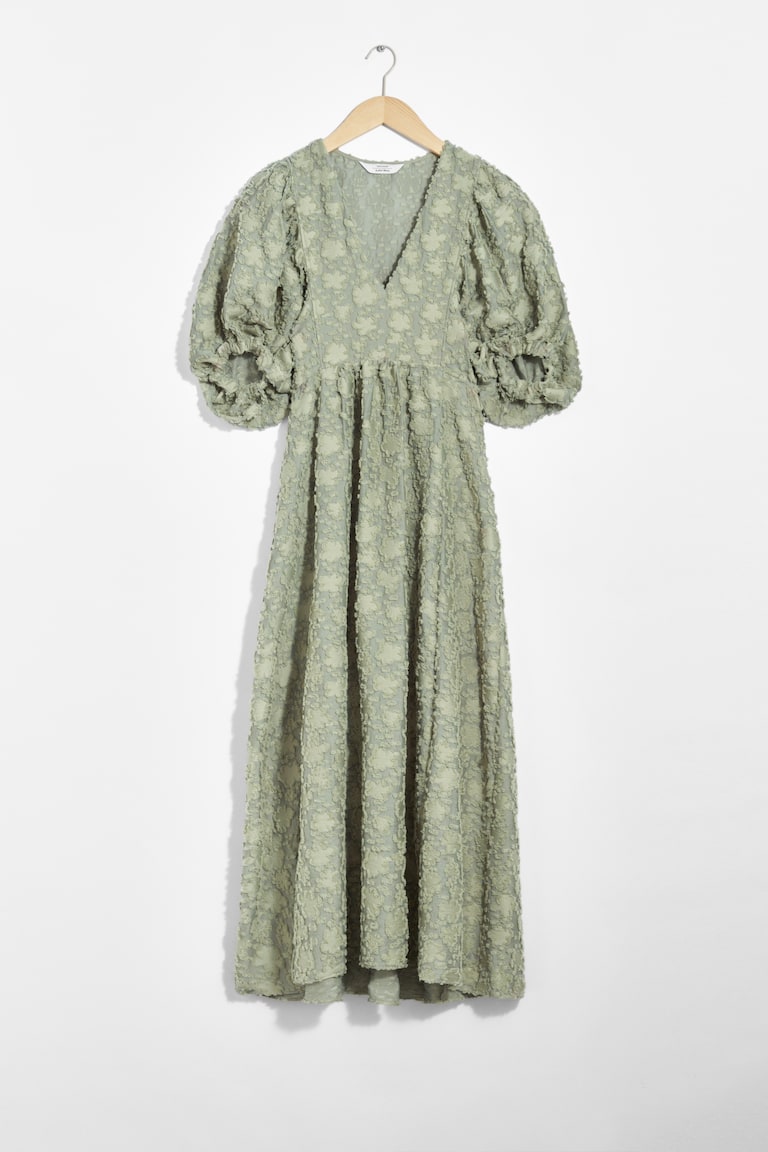 H&M Maxi abito con maniche a sbuffo - Pesca - DONNA