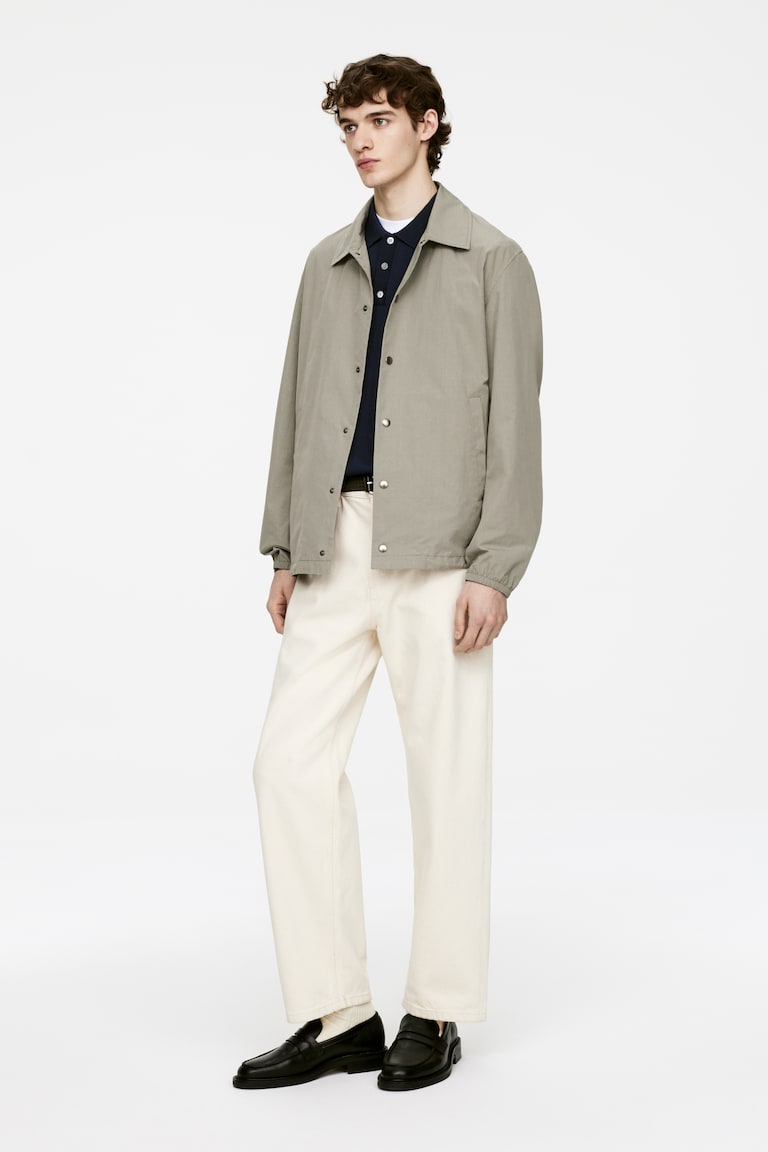 H&M Merino Polo Jumper - Grigio Mélange - UOMO