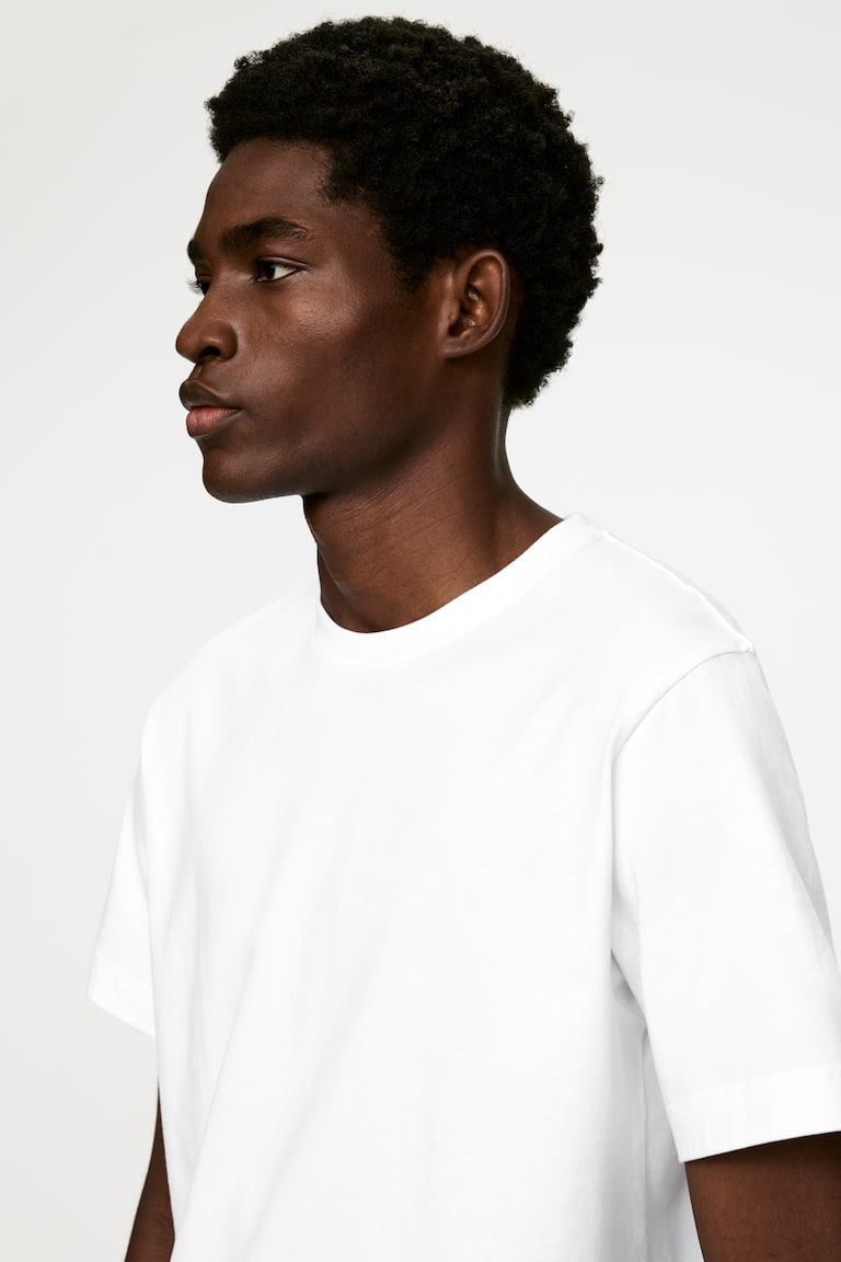 H&M Midweight T-Shirt - Blu Scuro - UOMO