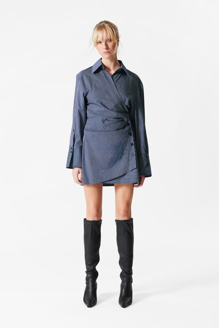 H&M Mini chemisier a portafoglio - Righe blu - DONNA