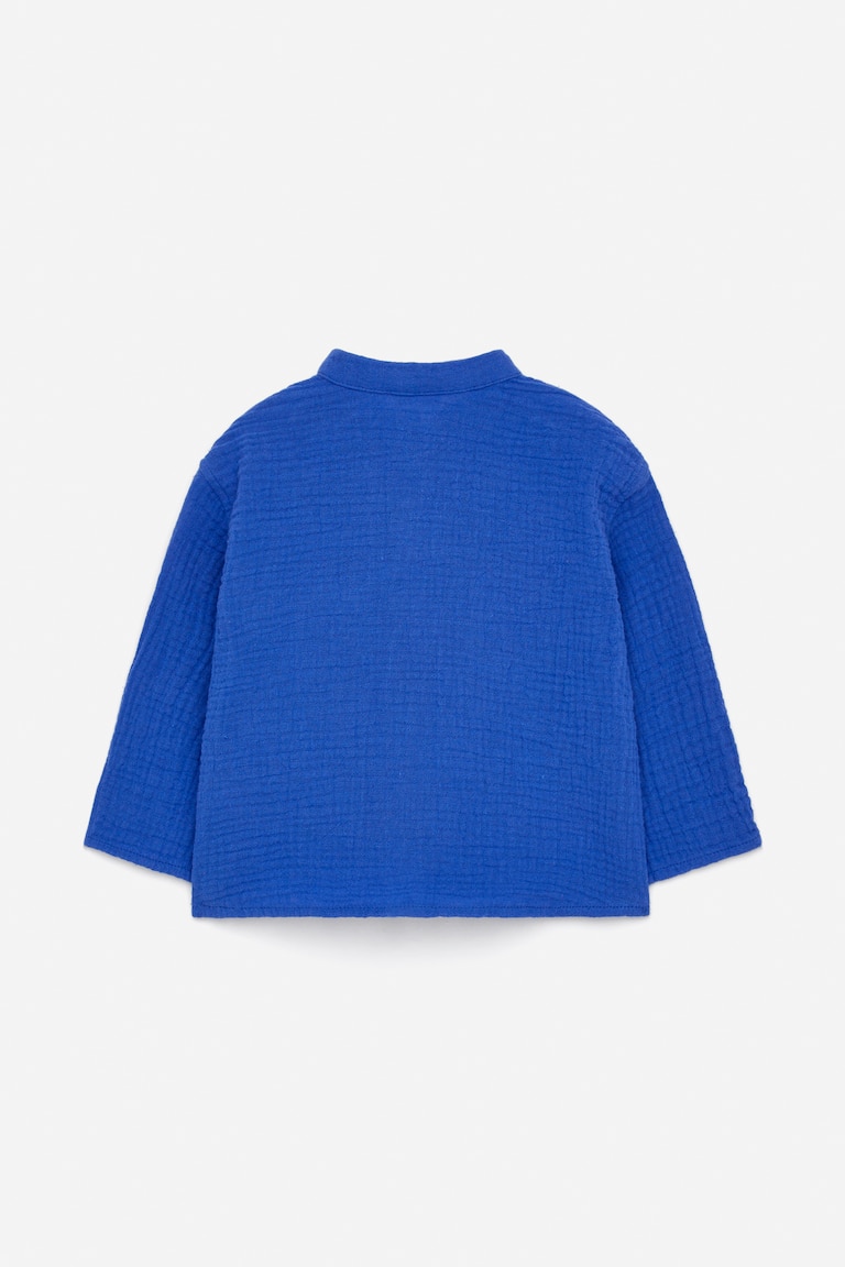 H&M Muslin Shirt - Blu - BAMBINO