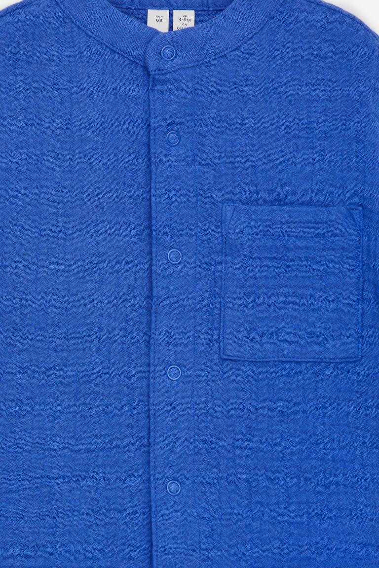 H&M Muslin Shirt - Blu - BAMBINO