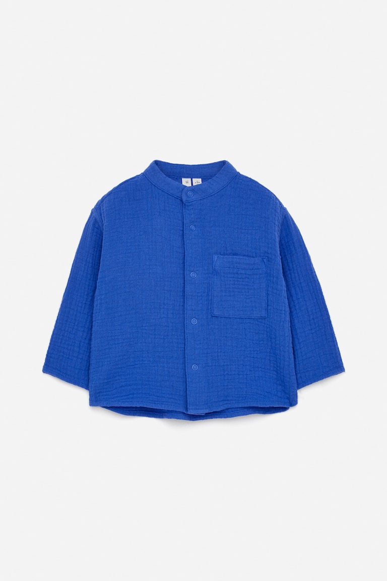 H&M Muslin Shirt - Blu - BAMBINO