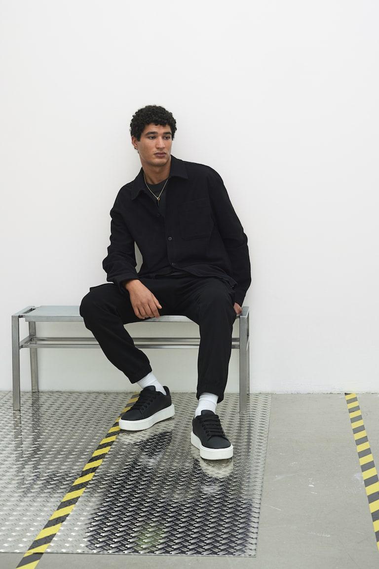 H&M Overshirt Spazzolata Loose Fit - Nero - UOMO