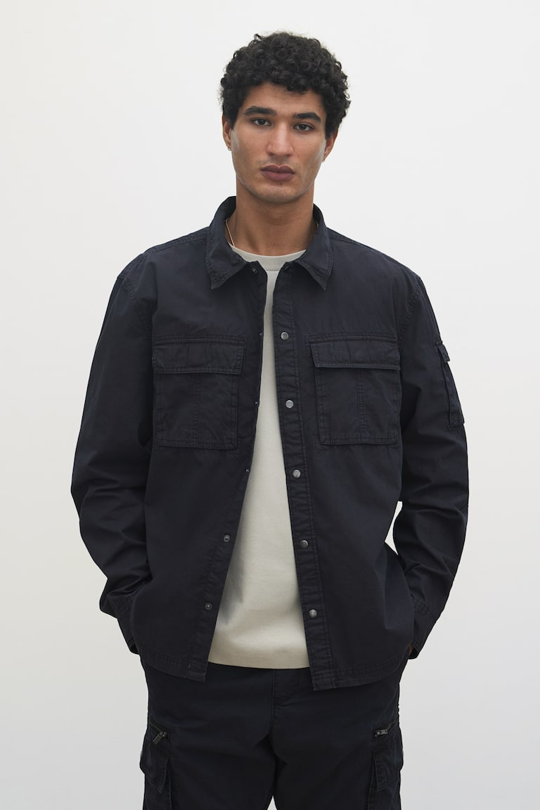 H&M Overshirt utility Regular Fit - Nero - UOMO