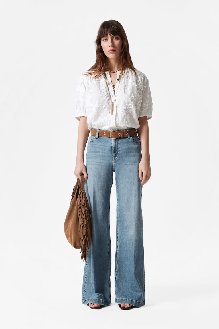 H&M Oversized Puff-Sleeve Blouse - Bianco - DONNA