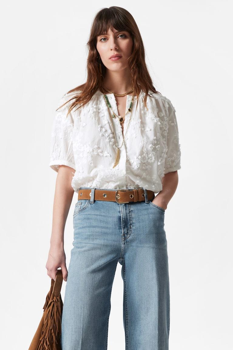 H&M Oversized Puff-Sleeve Blouse - Bianco - DONNA