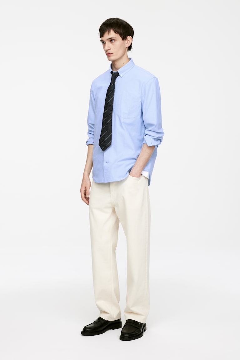 H&M Oxford Shirt - Azzurro - UOMO
