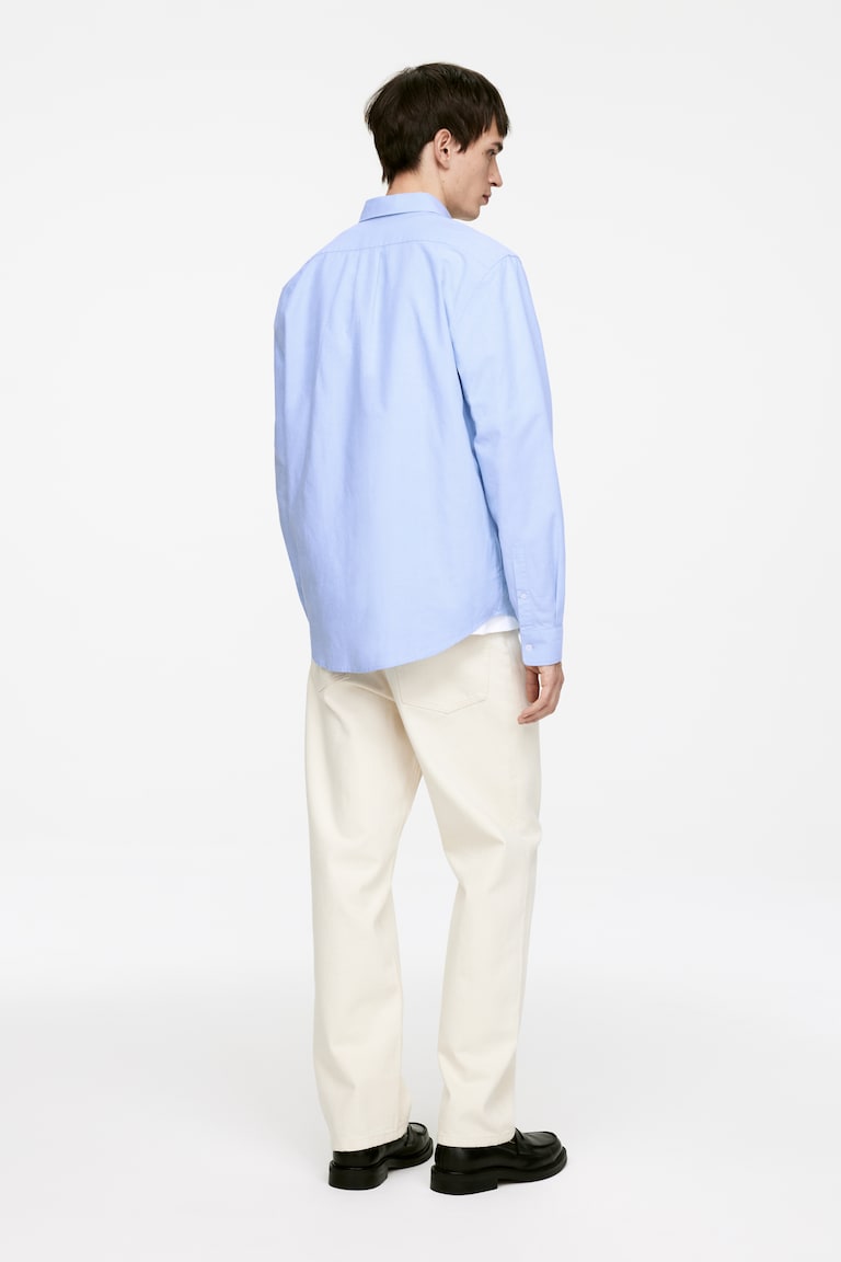 H&M Oxford Shirt - Azzurro - UOMO