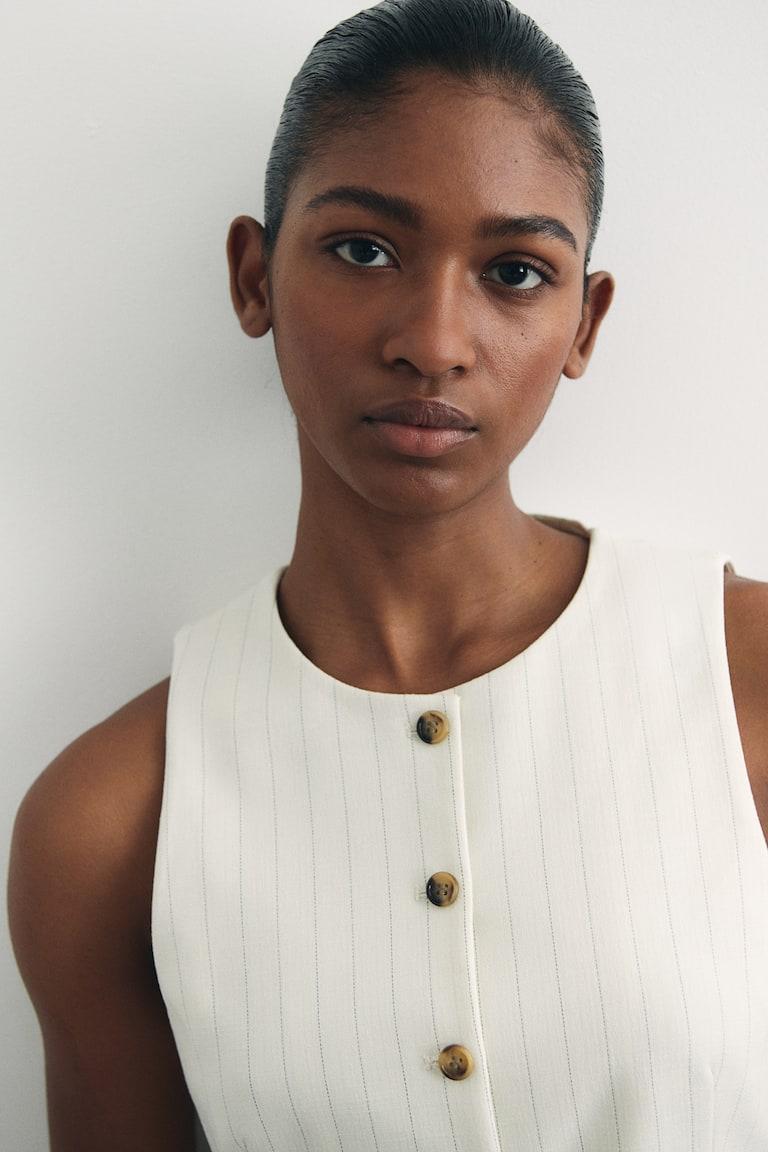 H&M Panciotto lungo - Blu scuro/righe - DONNA